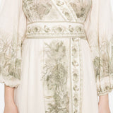 Abito midi a portafoglio Wanderlust in avorio Zimmermann - donna 