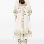 Abito midi a portafoglio Wanderlust in avorio Zimmermann - donna 