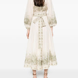 Abito midi a portafoglio Wanderlust in avorio Zimmermann - donna 