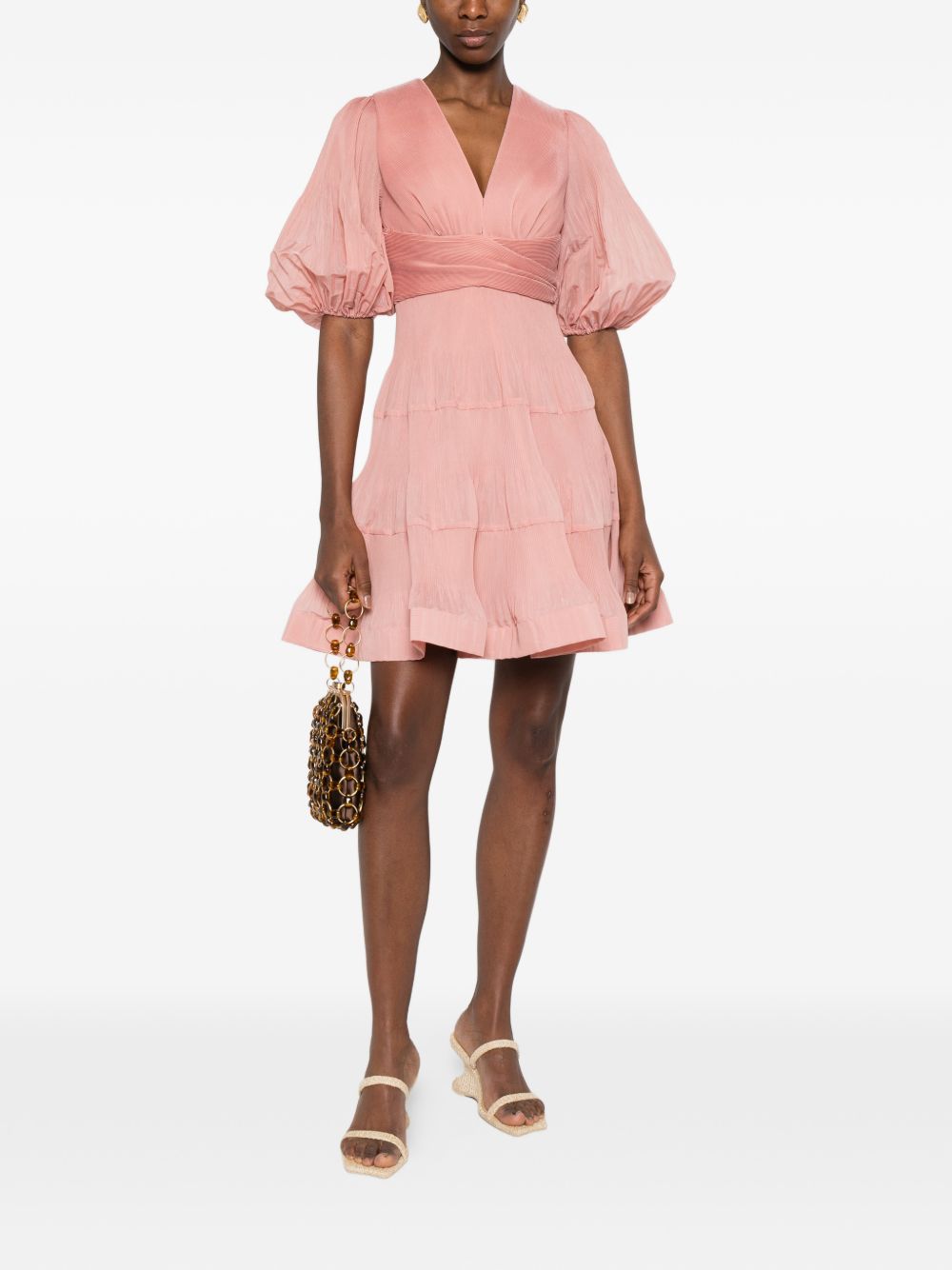 Abito mini con pieghe in rosa ZIMMERMANN - donna 
