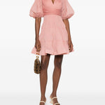 Abito mini con pieghe in rosa ZIMMERMANN - donna 