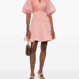 Abito mini con pieghe in rosa ZIMMERMANN - donna 