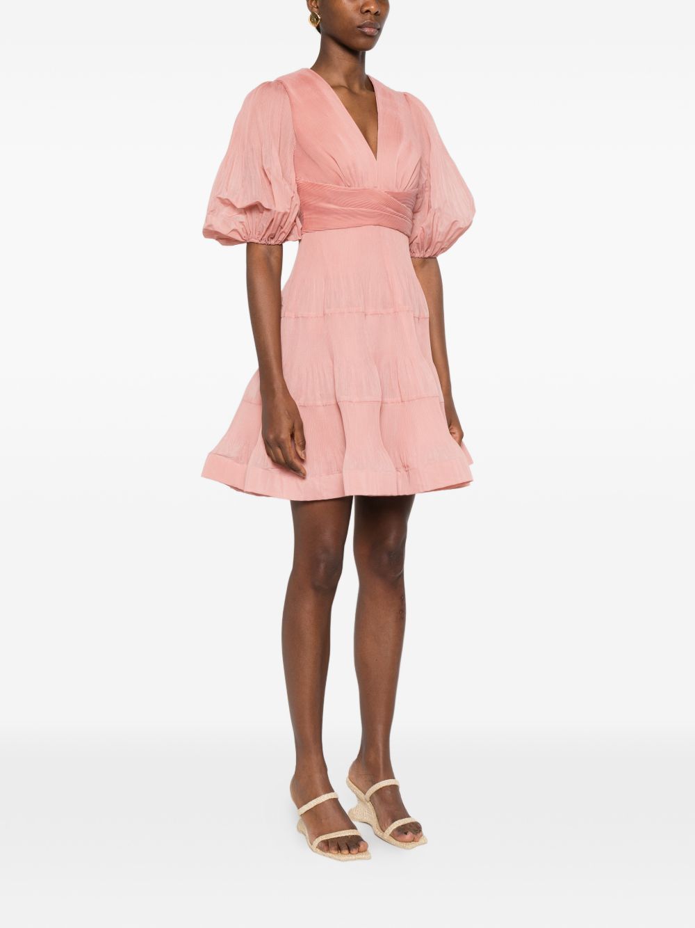 Abito mini con pieghe in rosa ZIMMERMANN - donna 
