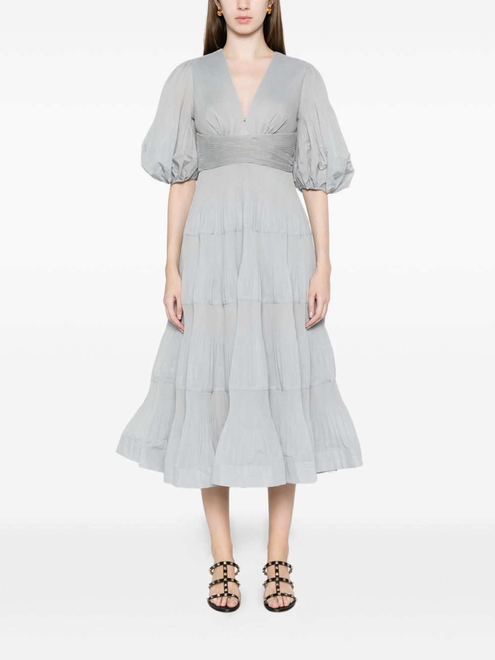 Abito midi con maniche a palloncino in blu Zimmermann - donna 