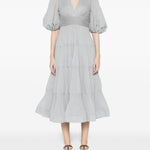 Abito midi con maniche a palloncino in blu Zimmermann - donna 