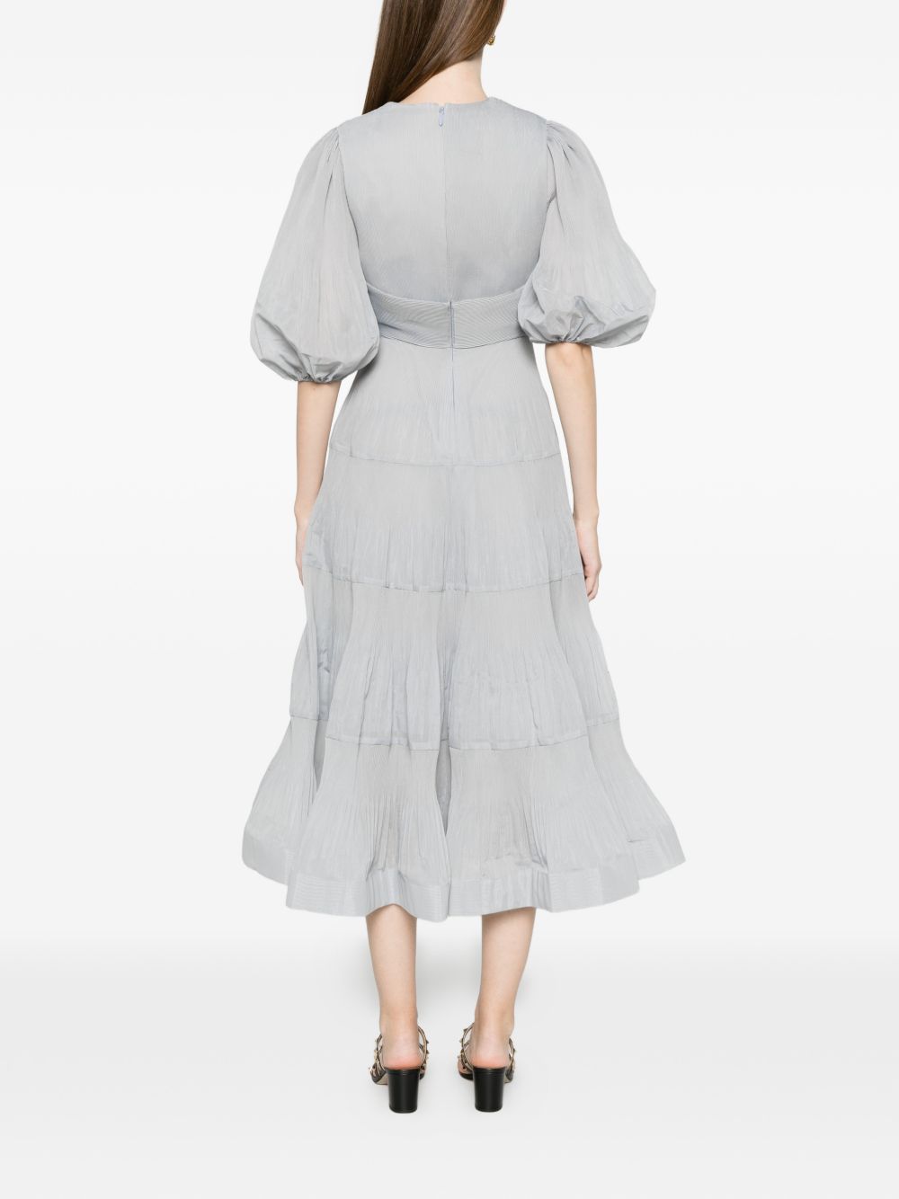 Abito midi con maniche a palloncino in blu Zimmermann - donna 