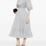 Abito midi con maniche a palloncino in blu Zimmermann - donna 