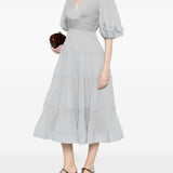 Abito midi con maniche a palloncino in blu Zimmermann - donna 