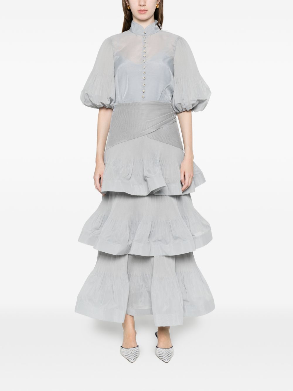 Gonna midi con balze in grigio Zimmermann - donna 
