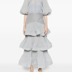Gonna midi con balze in grigio Zimmermann - donna 