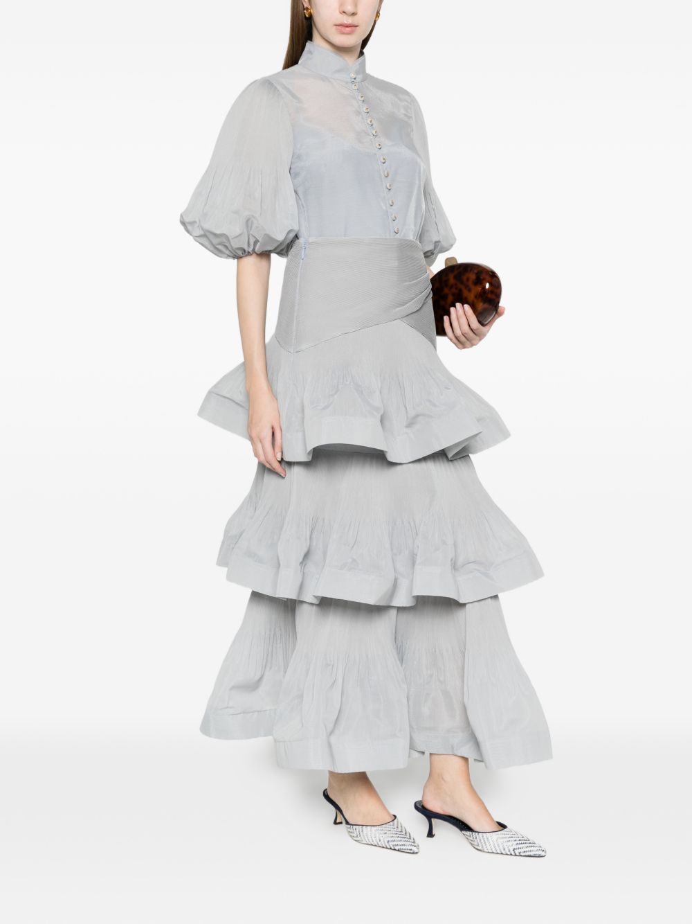 Gonna midi con balze in grigio Zimmermann - donna 