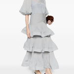 Gonna midi con balze in grigio Zimmermann - donna 