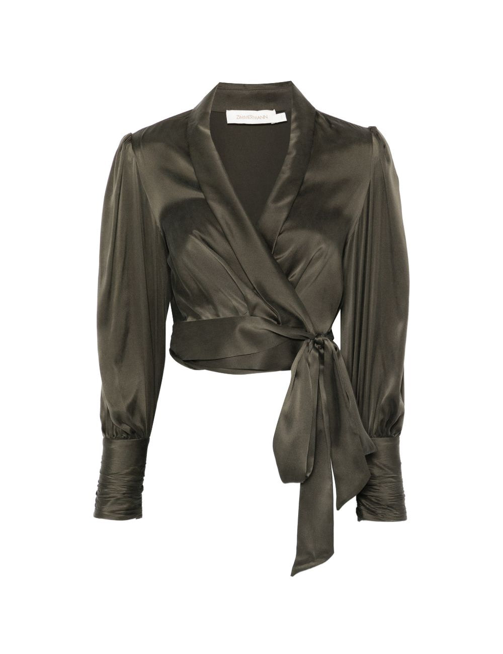 Blusa a portafoglio in verde oliva Zimmermann - donna 