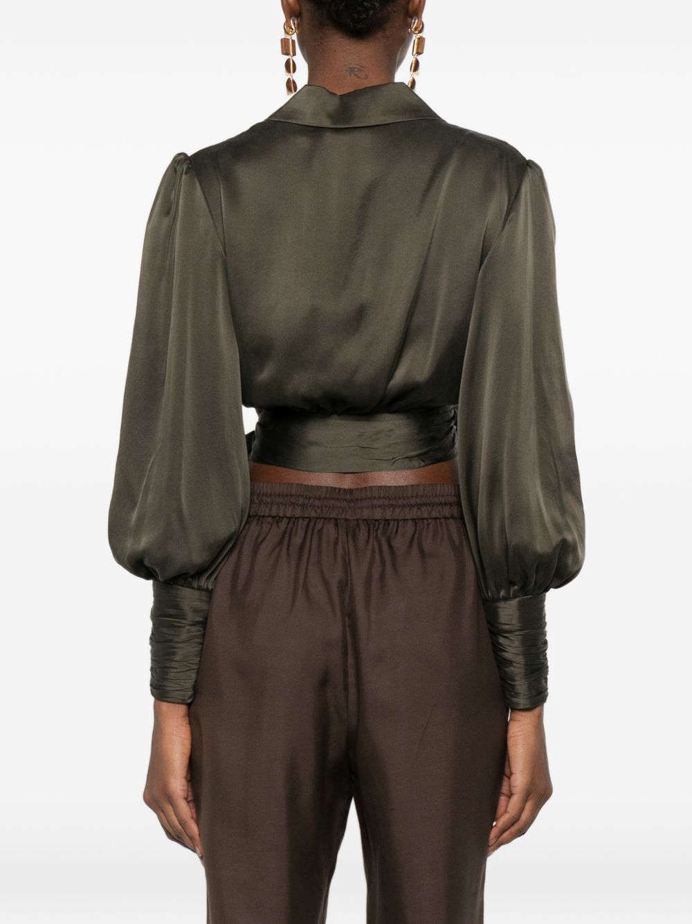 Blusa a portafoglio in verde oliva Zimmermann - donna 