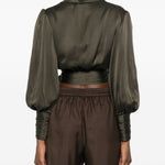 Blusa a portafoglio in verde oliva Zimmermann - donna 