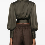 Blusa a portafoglio in verde oliva Zimmermann - donna 