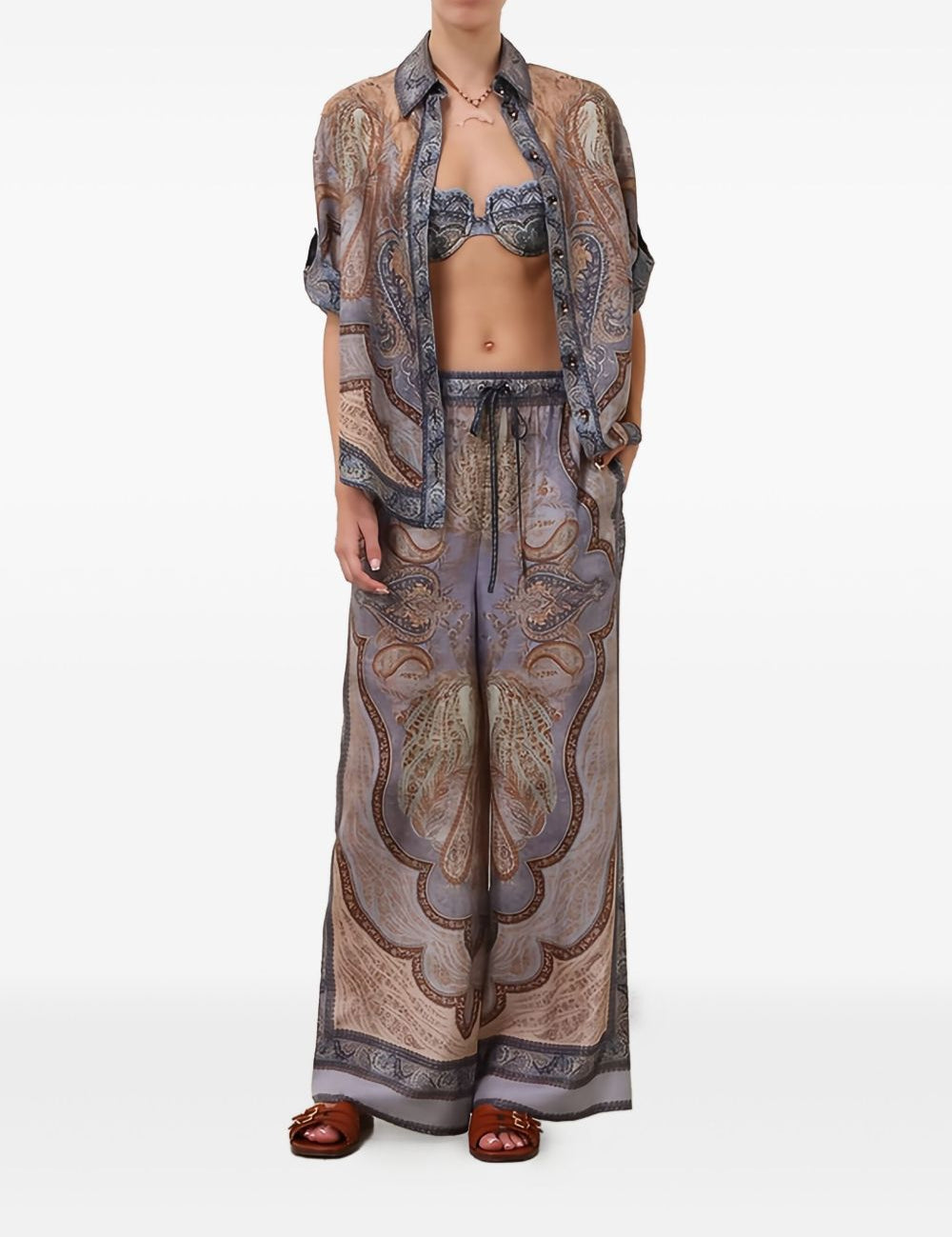 Pantaloni con coulisse in vita in multicolore Zimmermann - donna 
