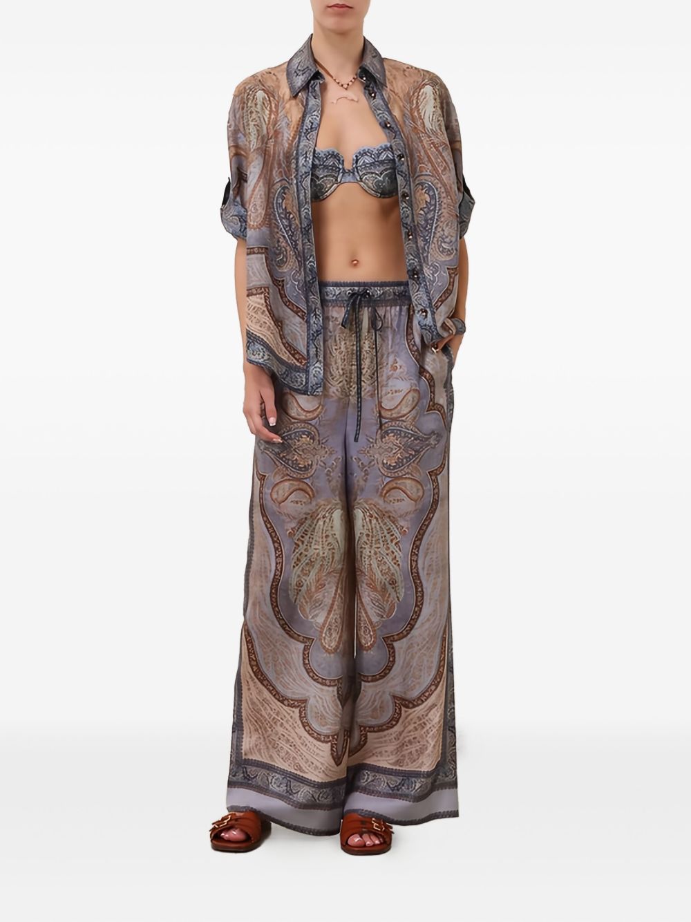 Pantaloni con coulisse in vita in multicolore Zimmermann - donna 