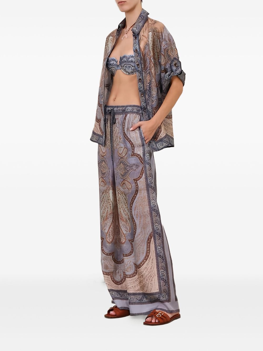 Pantaloni con coulisse in vita in multicolore Zimmermann - donna 