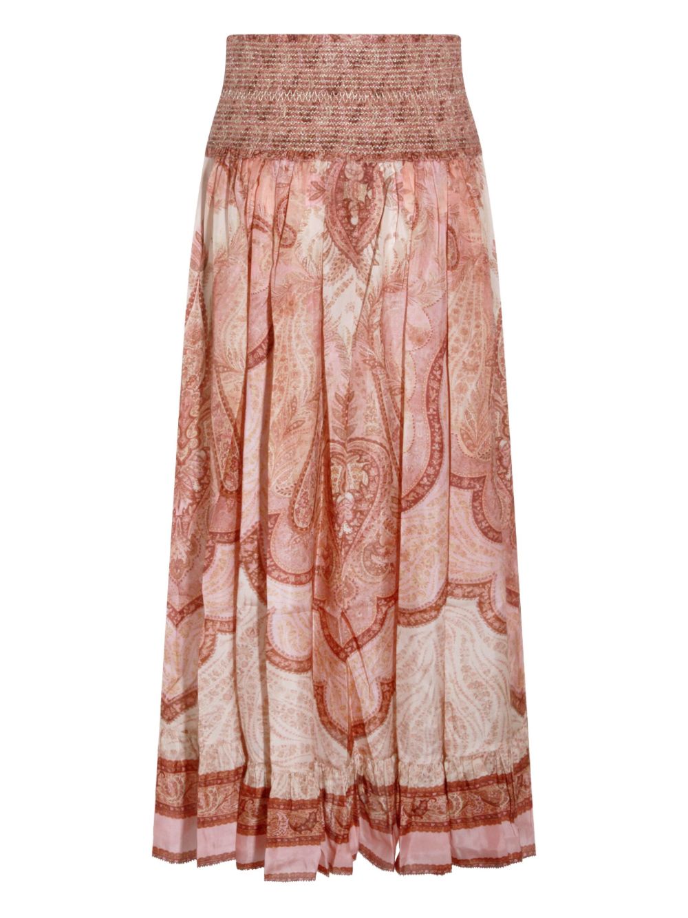 Gonna midi con stampa paisley in rosso Zimmermann - donna 