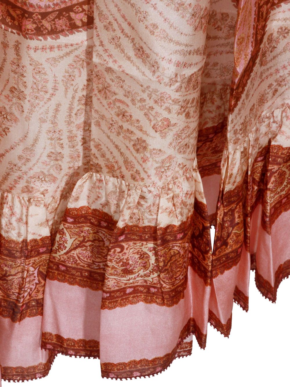 Gonna midi con stampa paisley in rosso Zimmermann - donna 