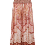 Gonna midi con stampa paisley in rosso Zimmermann - donna 