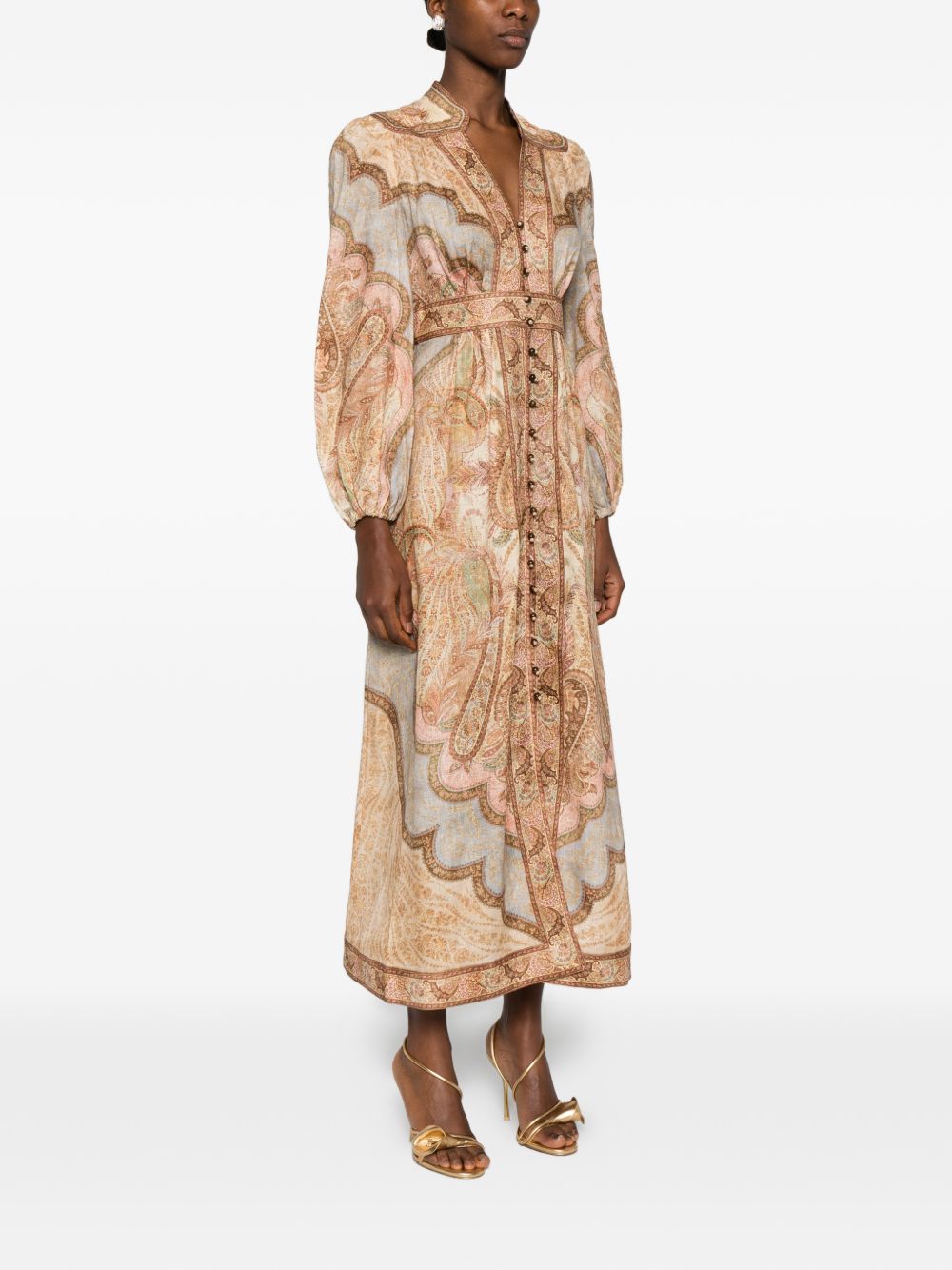 Abito midi Wanderlust in beige Zimmermann - donna 