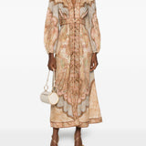 Abito midi Wanderlust in beige Zimmermann - donna 