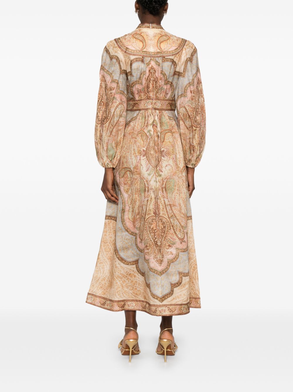 Abito midi Wanderlust in beige Zimmermann - donna 