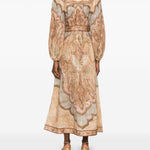 Abito midi Wanderlust in beige Zimmermann - donna 
