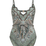 Costume intero Wanderlust con bordo a smerlo in verde Zimmermann - donna 