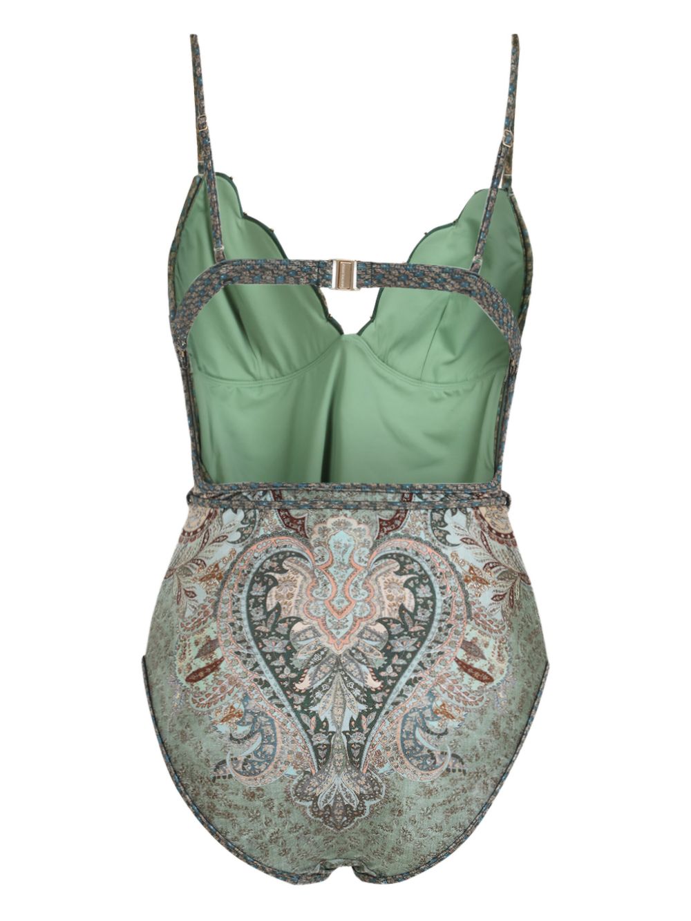 Costume intero Wanderlust con bordo a smerlo in verde Zimmermann - donna 
