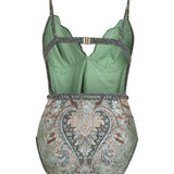 Costume intero Wanderlust con bordo a smerlo in verde Zimmermann - donna 