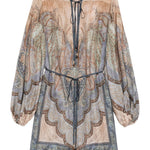 Miniabito con stampa wanderlust in blu Zimmermann - donna 