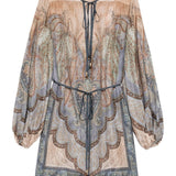 Miniabito con stampa wanderlust in blu Zimmermann - donna 