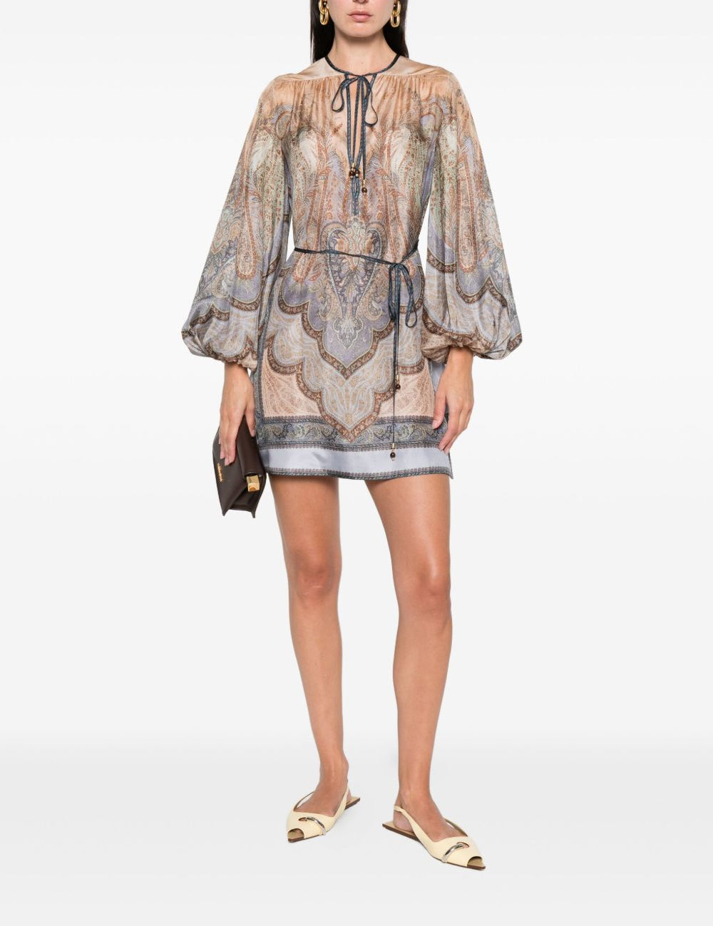 Miniabito con stampa wanderlust in blu Zimmermann - donna 