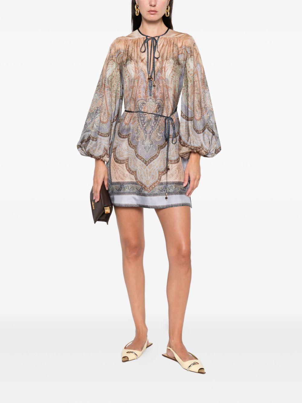 Miniabito con stampa wanderlust in blu Zimmermann - donna 