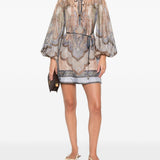 Miniabito con stampa wanderlust in blu Zimmermann - donna 