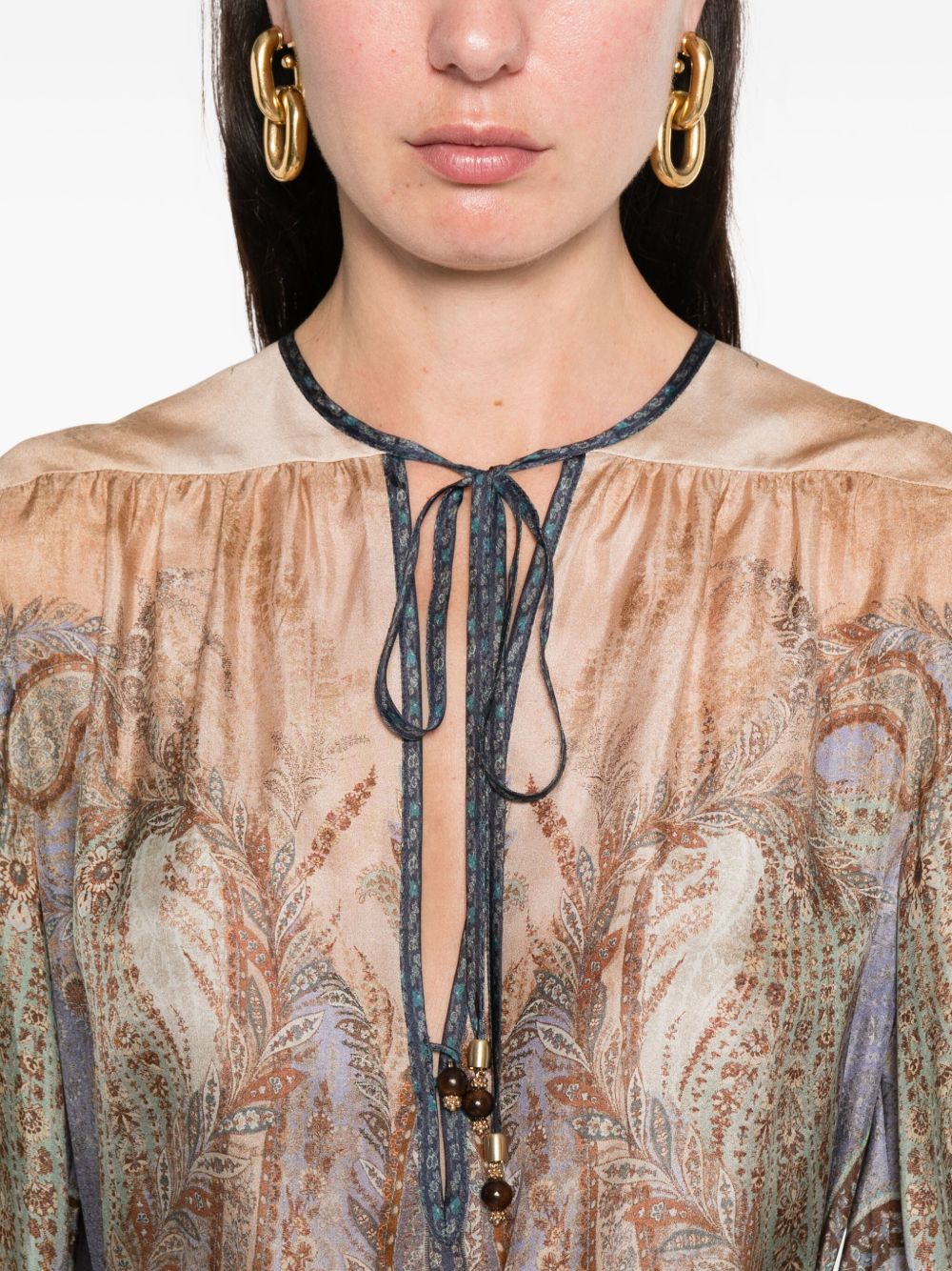 Miniabito con stampa wanderlust in blu Zimmermann - donna 