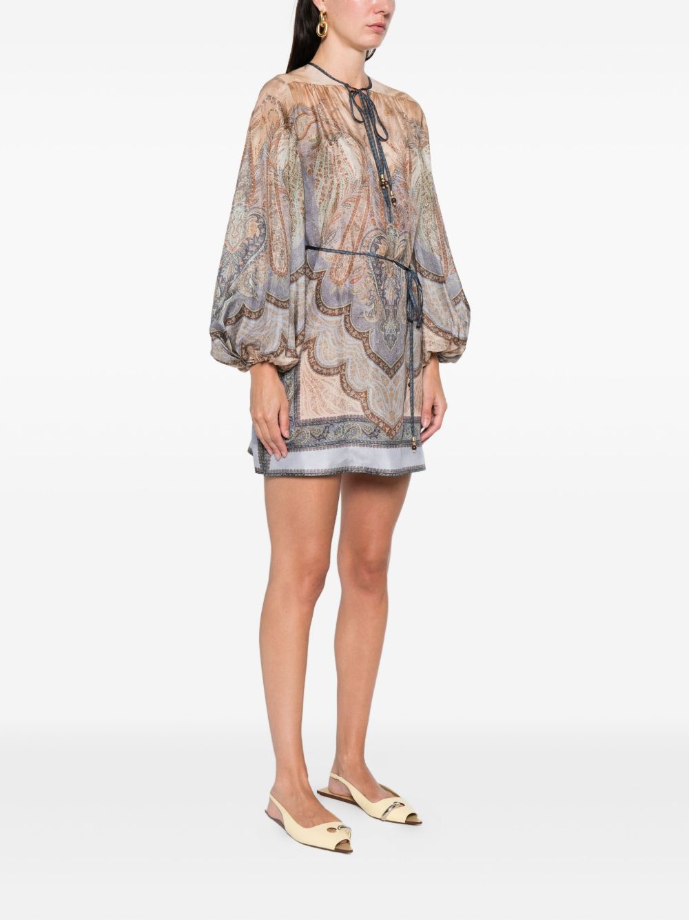 Miniabito con stampa wanderlust in blu Zimmermann - donna 