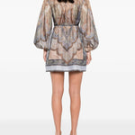 Miniabito con stampa wanderlust in blu Zimmermann - donna 