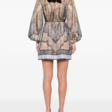 Miniabito con stampa wanderlust in blu Zimmermann - donna 
