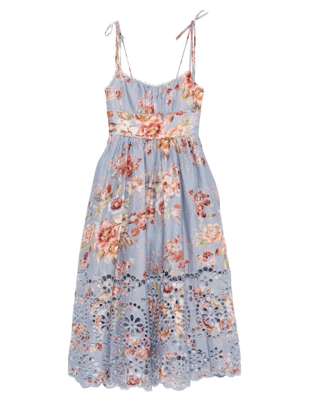 Abito midi Awaken Picnic a fiori in azzurro Zimmermann - donna 
