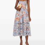 Abito midi Awaken Picnic a fiori in azzurro Zimmermann - donna 