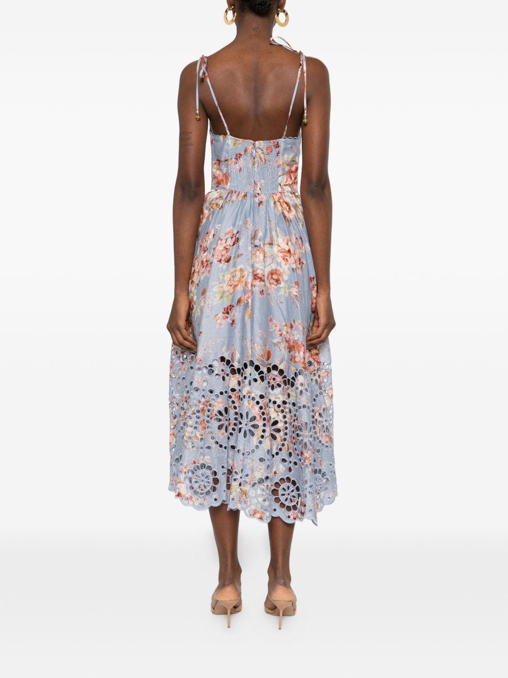 Abito midi Awaken Picnic a fiori in azzurro Zimmermann - donna 