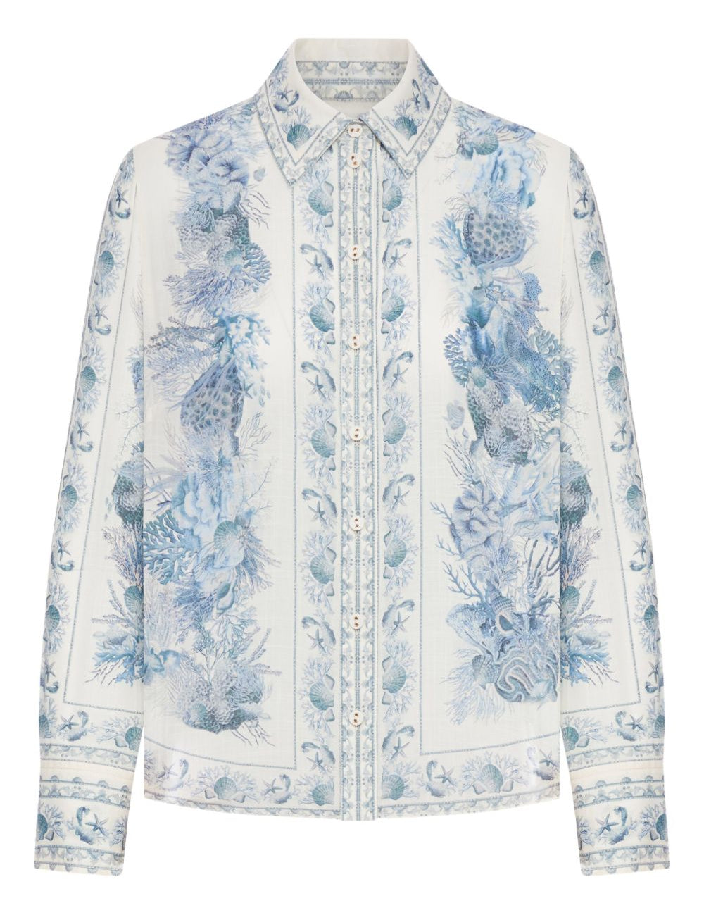 Camicia Wanderlust con stampa in blu Zimmermann - donna 