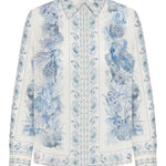 Camicia Wanderlust con stampa in blu Zimmermann - donna 