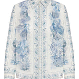 Camicia Wanderlust con stampa in blu Zimmermann - donna 
