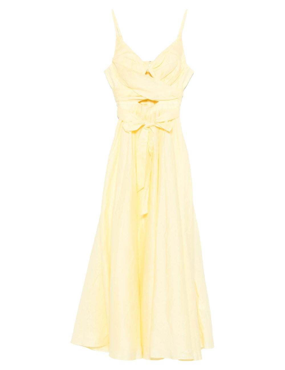 Abito midi con cintura in vita in giallo Zimmermann - donna 