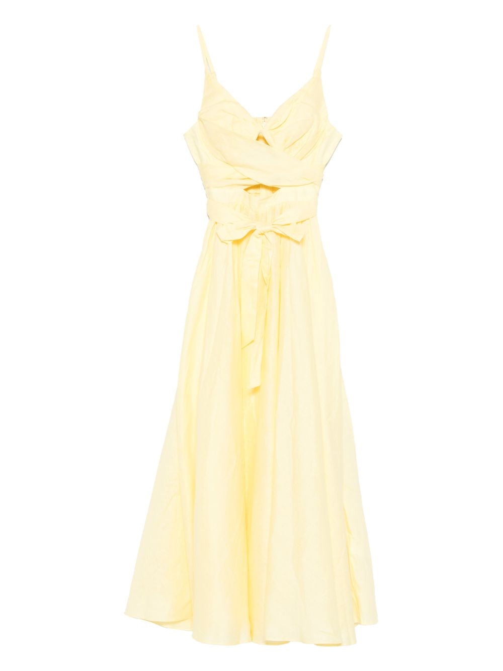 Abito midi con cintura in vita in giallo Zimmermann - donna 